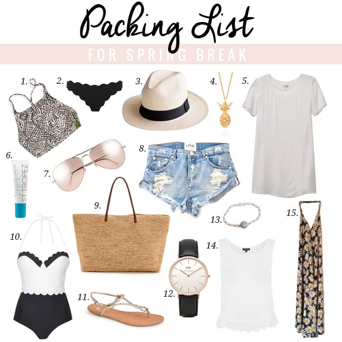 Packing List for Spring Break