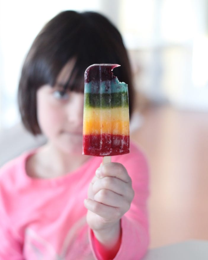 Healthy St Patricks Day Rainbow Popsicles