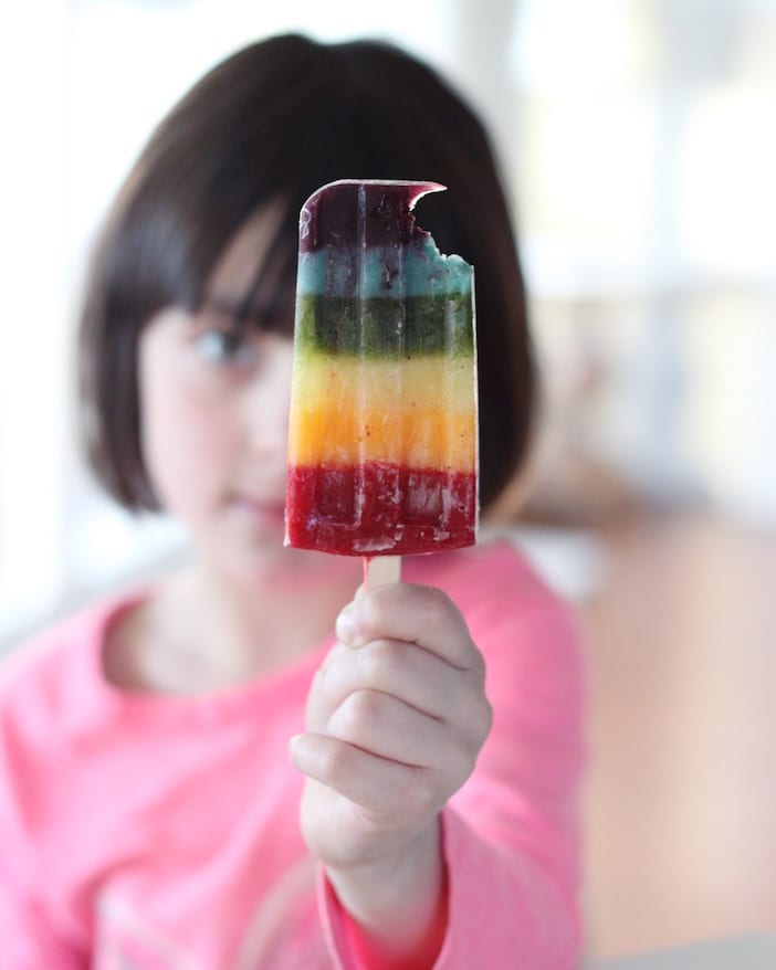 Healthy St Patricks Day Rainbow Popsicles