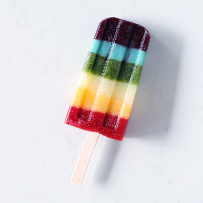 Healthy St Patricks Day Rainbow Popsicles