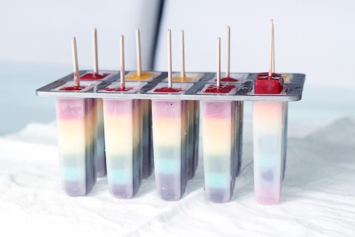 Healthy St Patricks Day Rainbow Popsicles