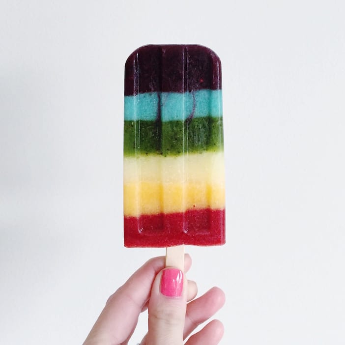 Healthy St Patricks Day Rainbow Popsicles