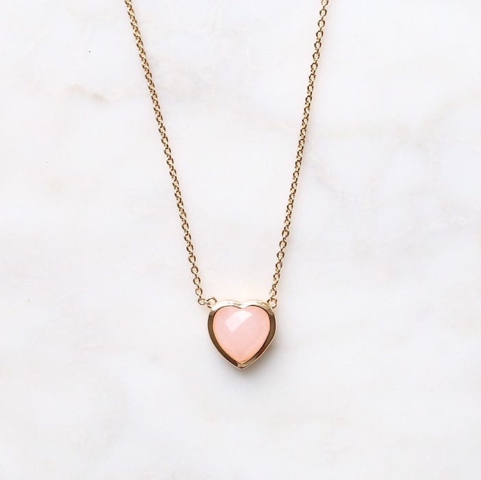 Jillian Harris x Melanie Auld Jewlery Collection - Rose Quartz Heart Necklace