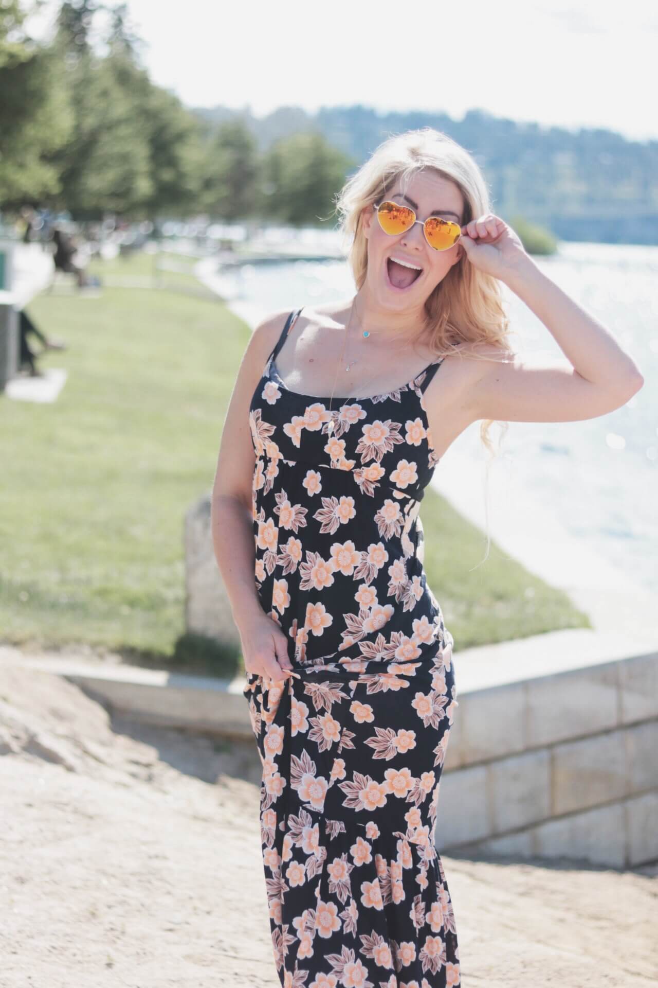 shannon in joe fresh floral maxi dress