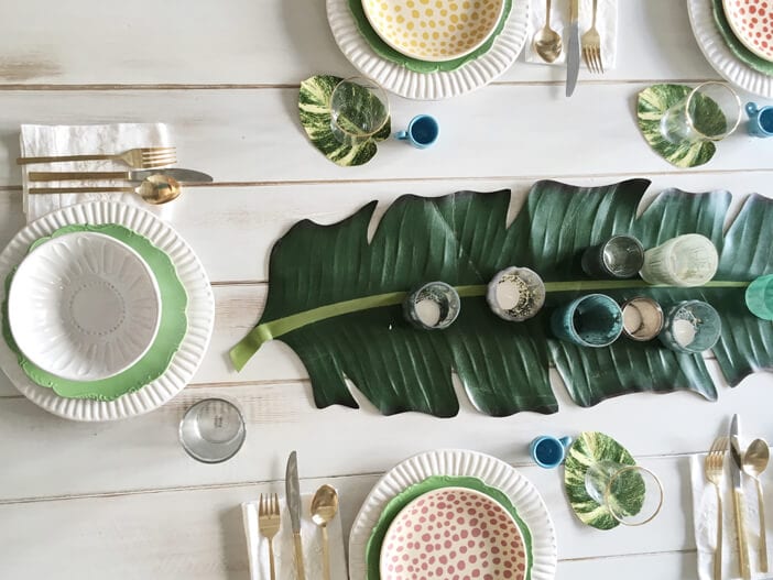 Tropical leaf Table Runner