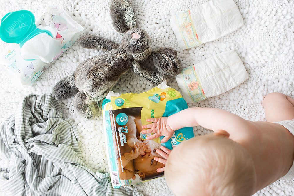 Jillian Harris and Leo with Pampers