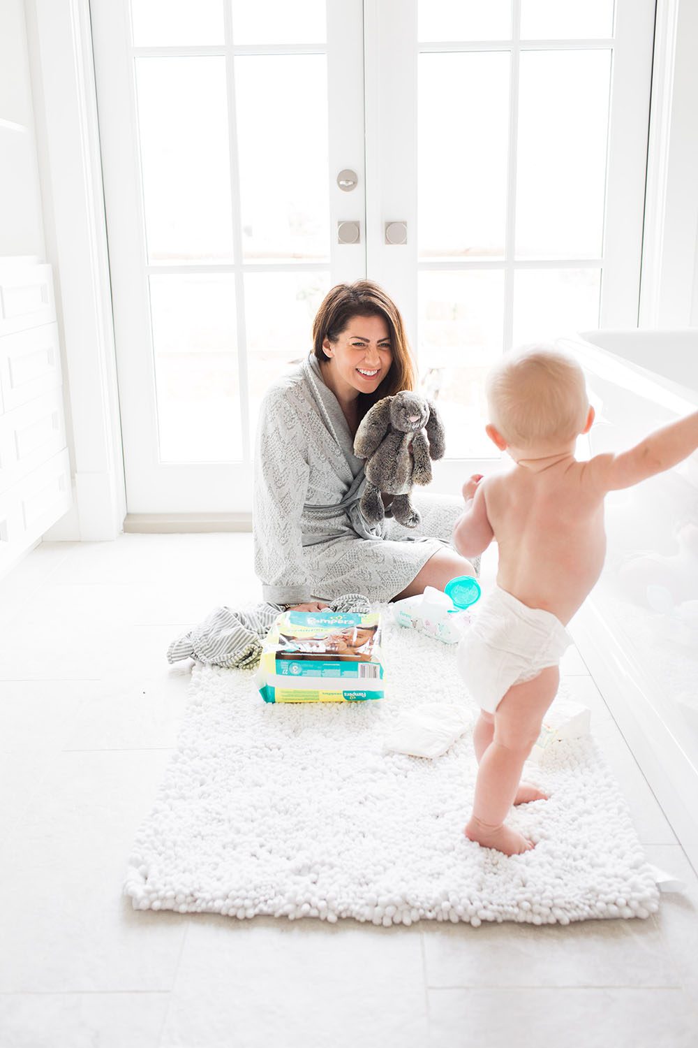 Jillian Harris and Leo with Pampers