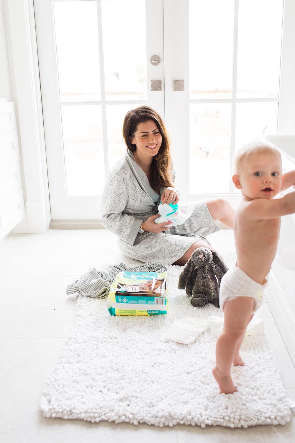 Jillian Harris and Leo with Pampers