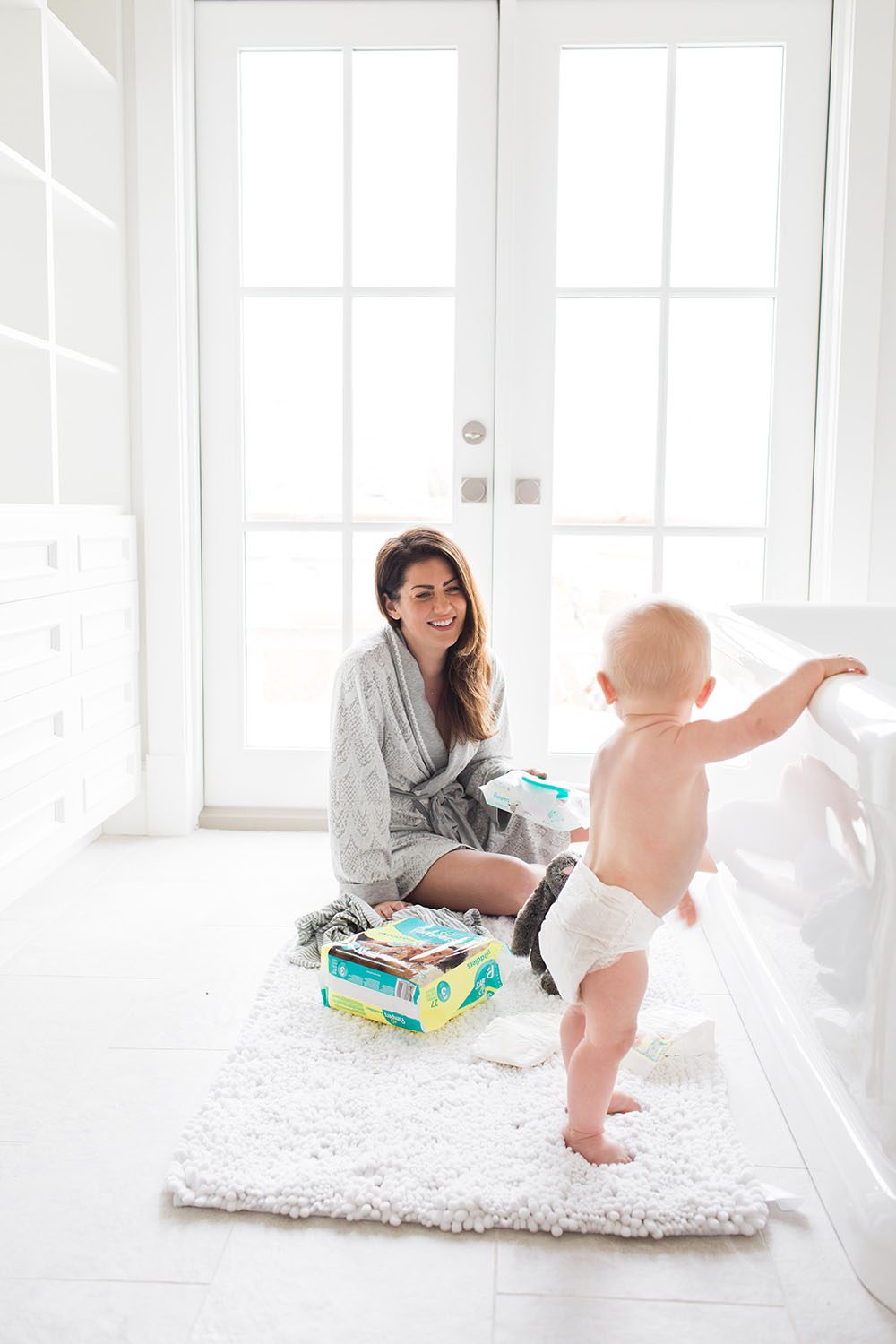 Jillian Harris and Leo with Pampers