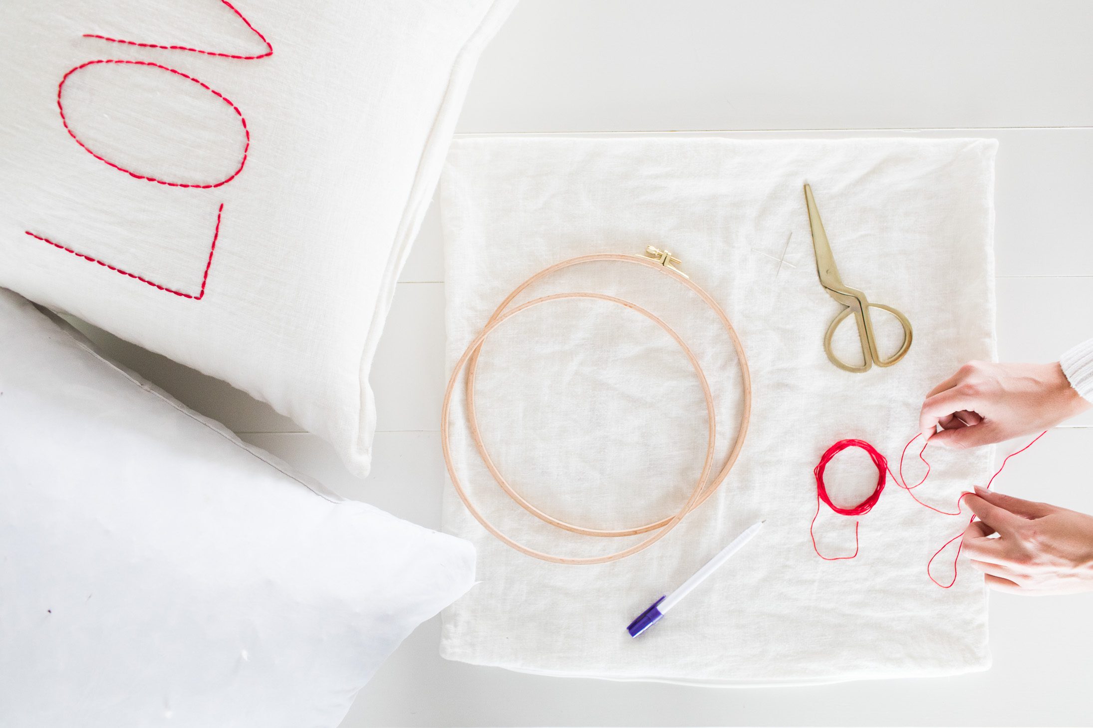 Jillian Harris Easy DIY Stitched Love Pillow