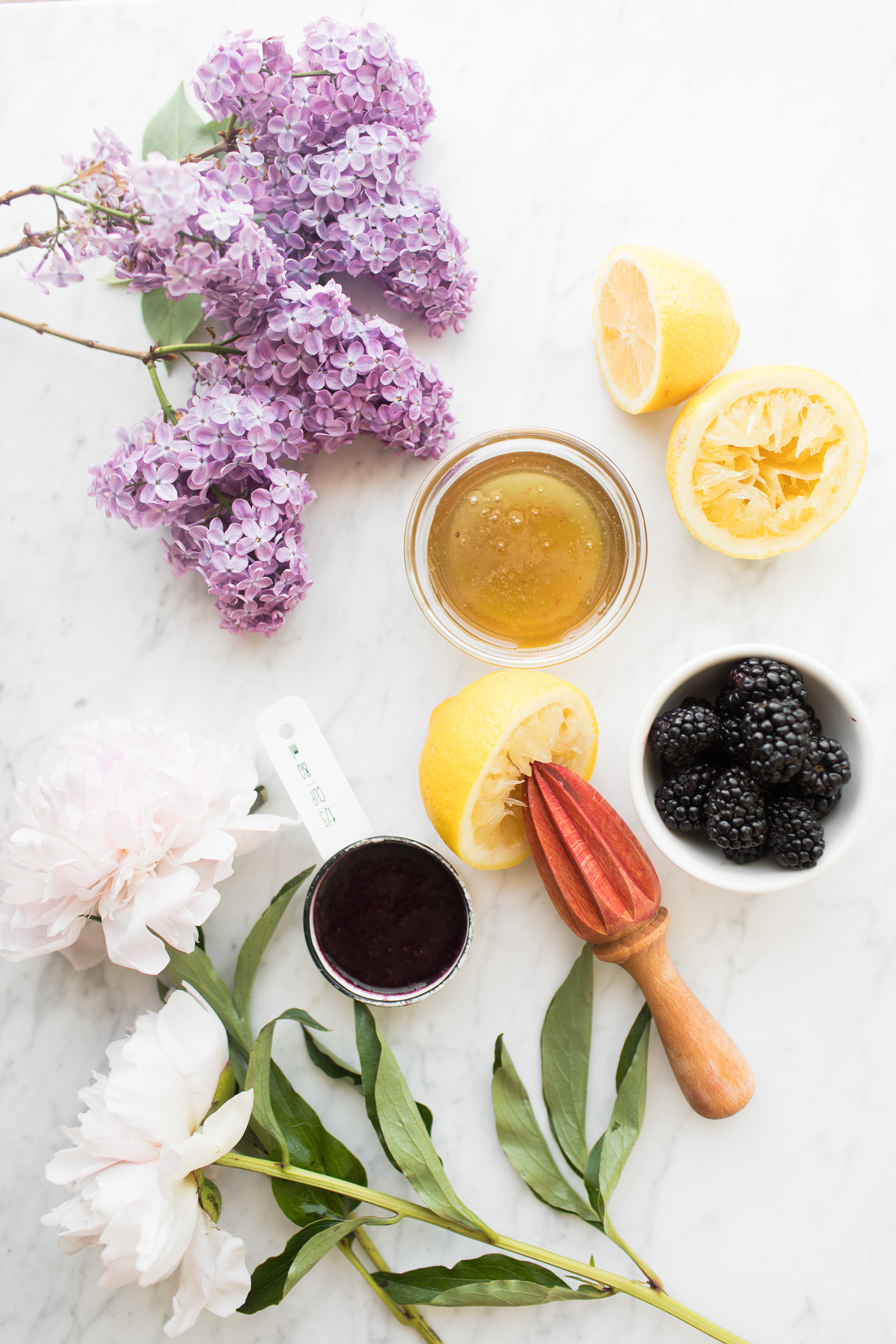 Jillian Harris' Spiked Blackberry Lemonade ingredients.