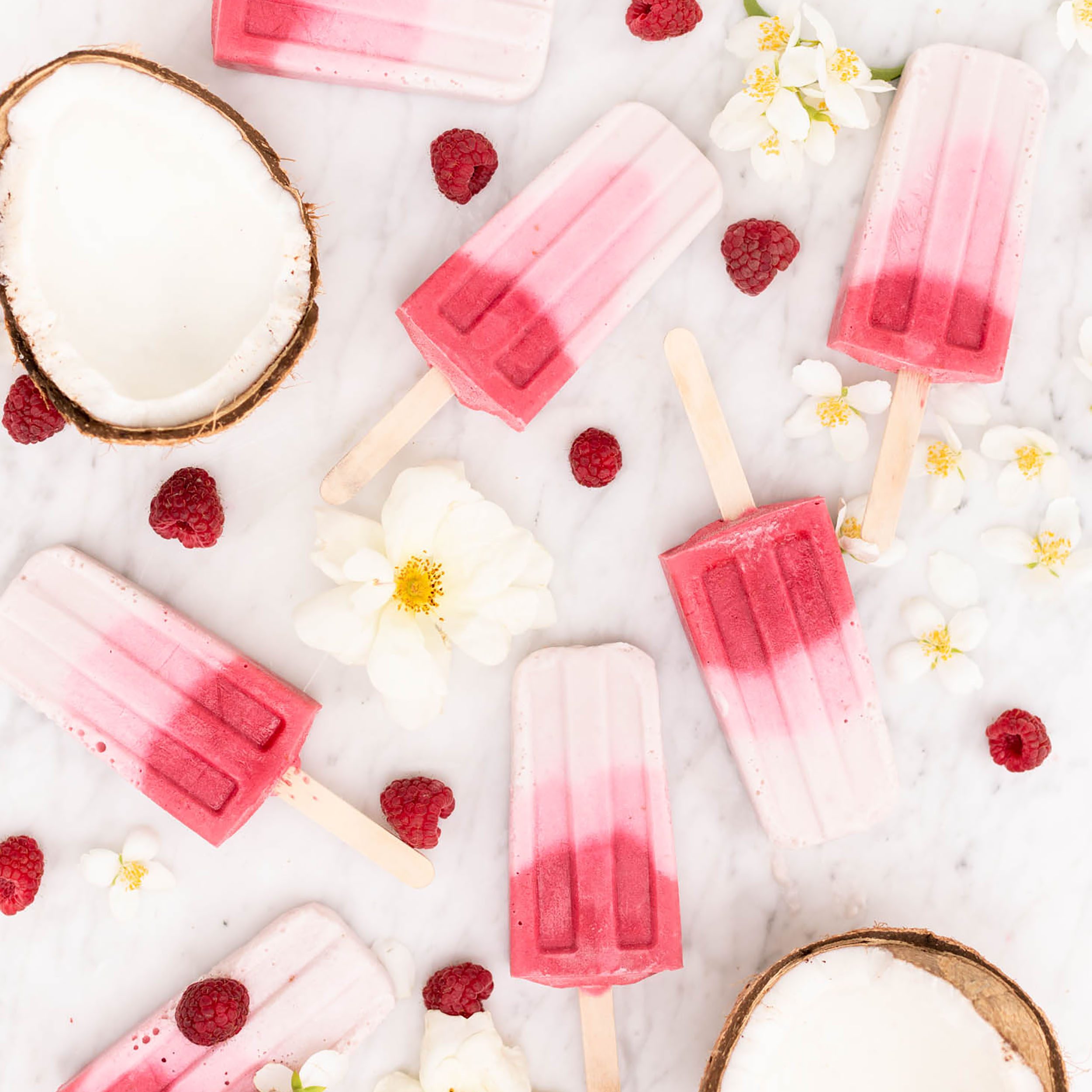 Raspberry Coconut Creamsicles