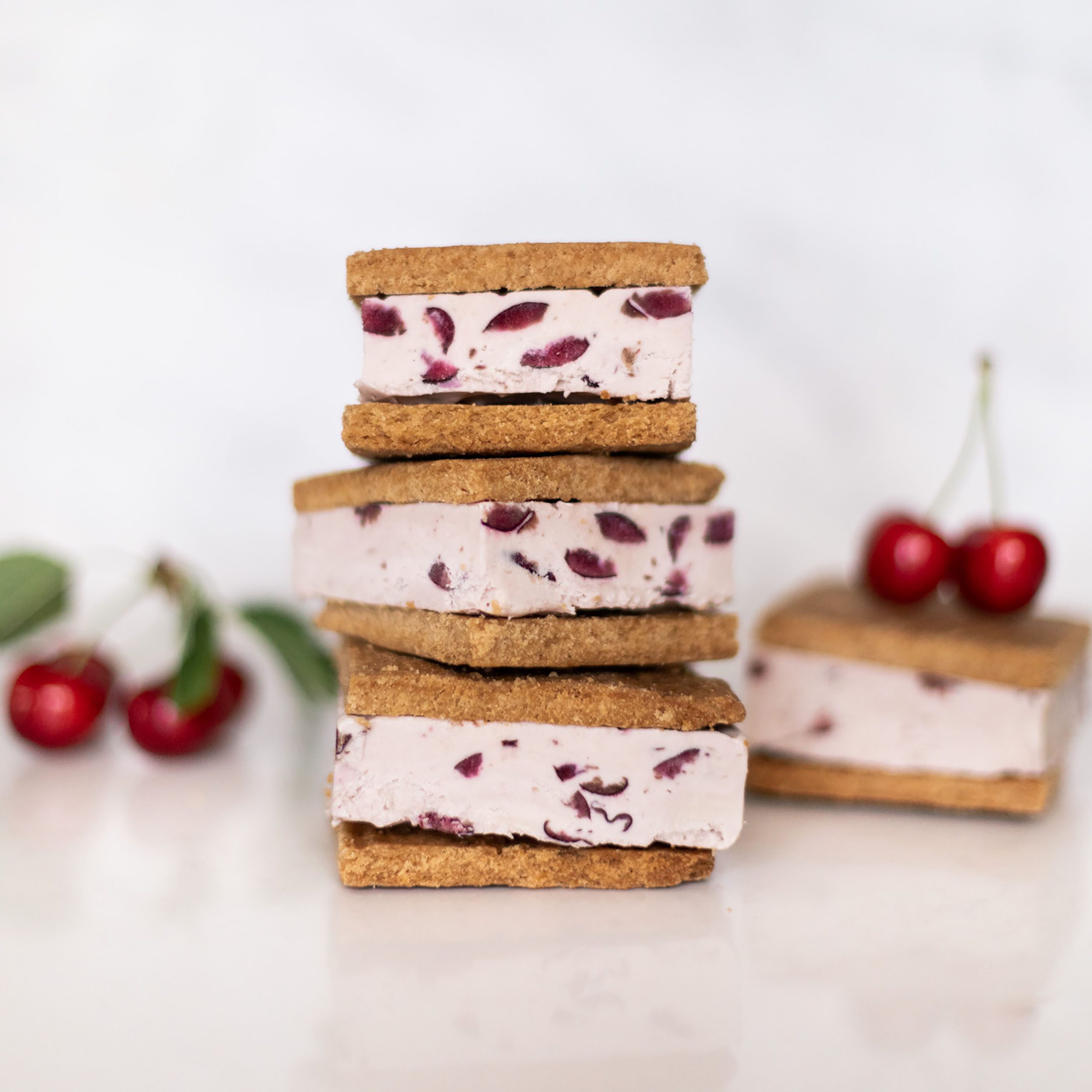 Okanagan Cherry Cheesecake Ice Cream Sandwiches