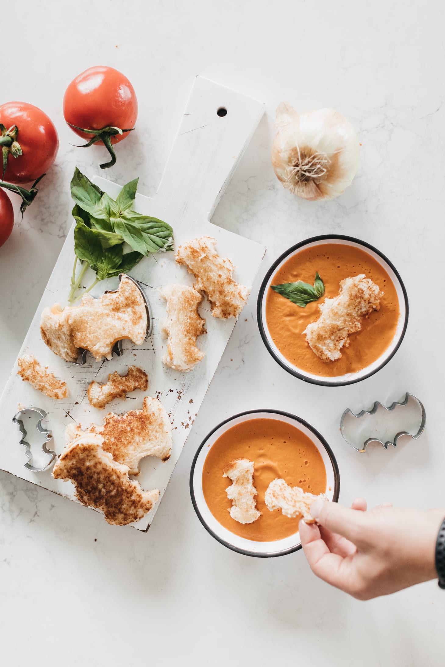 Jillian Harris Homemade Tomato Soup and Batman Grilled Cheese