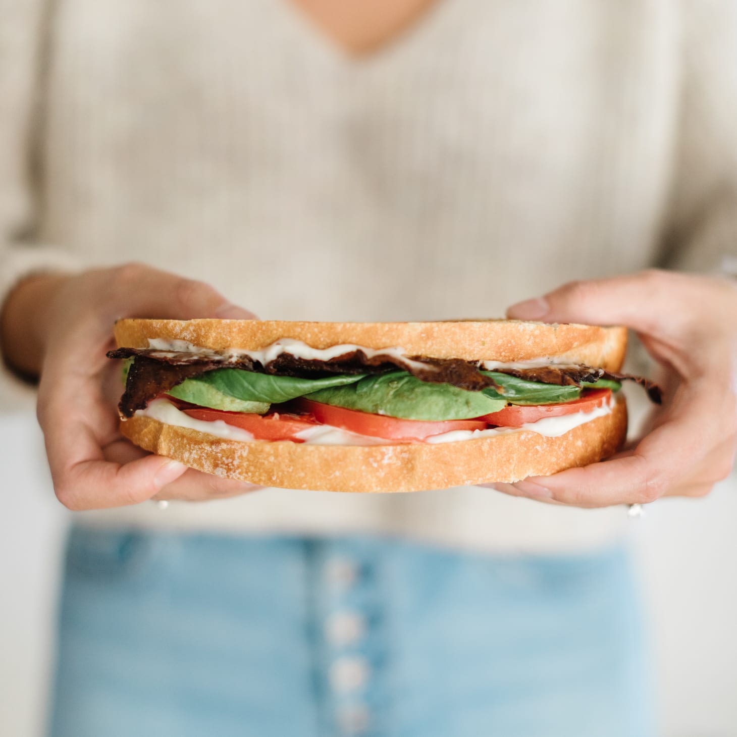 Jillian Harris Vegan Bacon Sourdough Sandwich