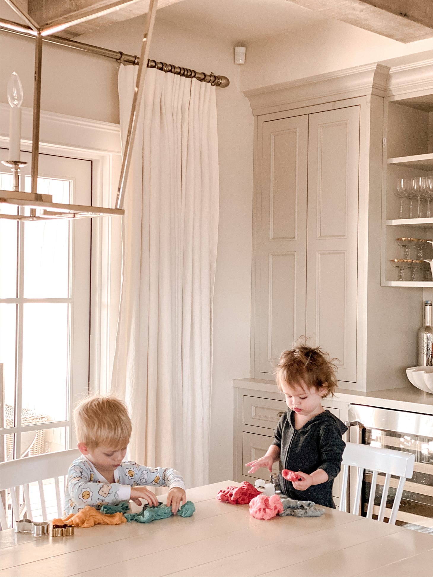 Jillian Harris' Kids Playing with Play Dough