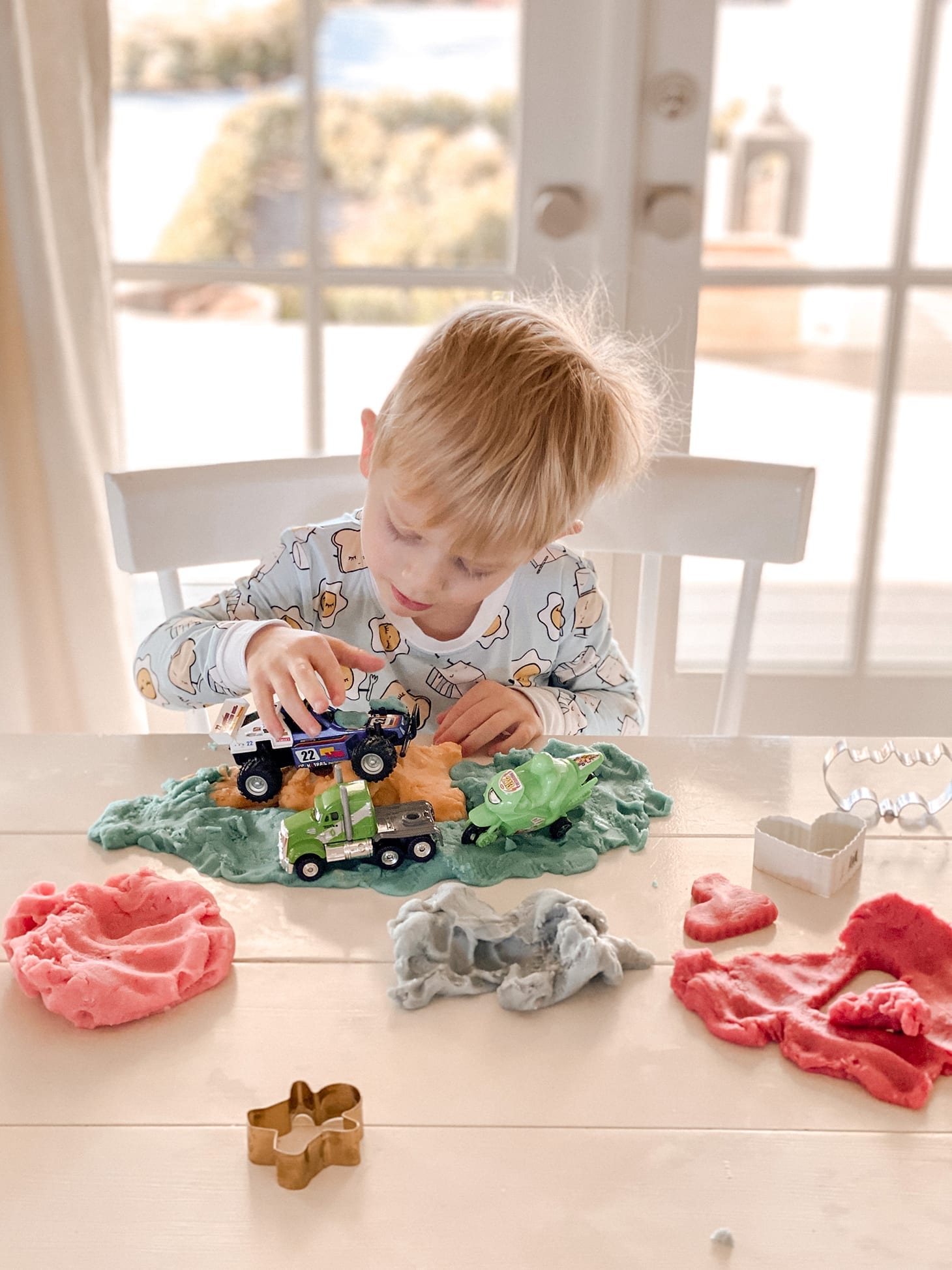 Jillian Harris' Son Playing with Play Dough