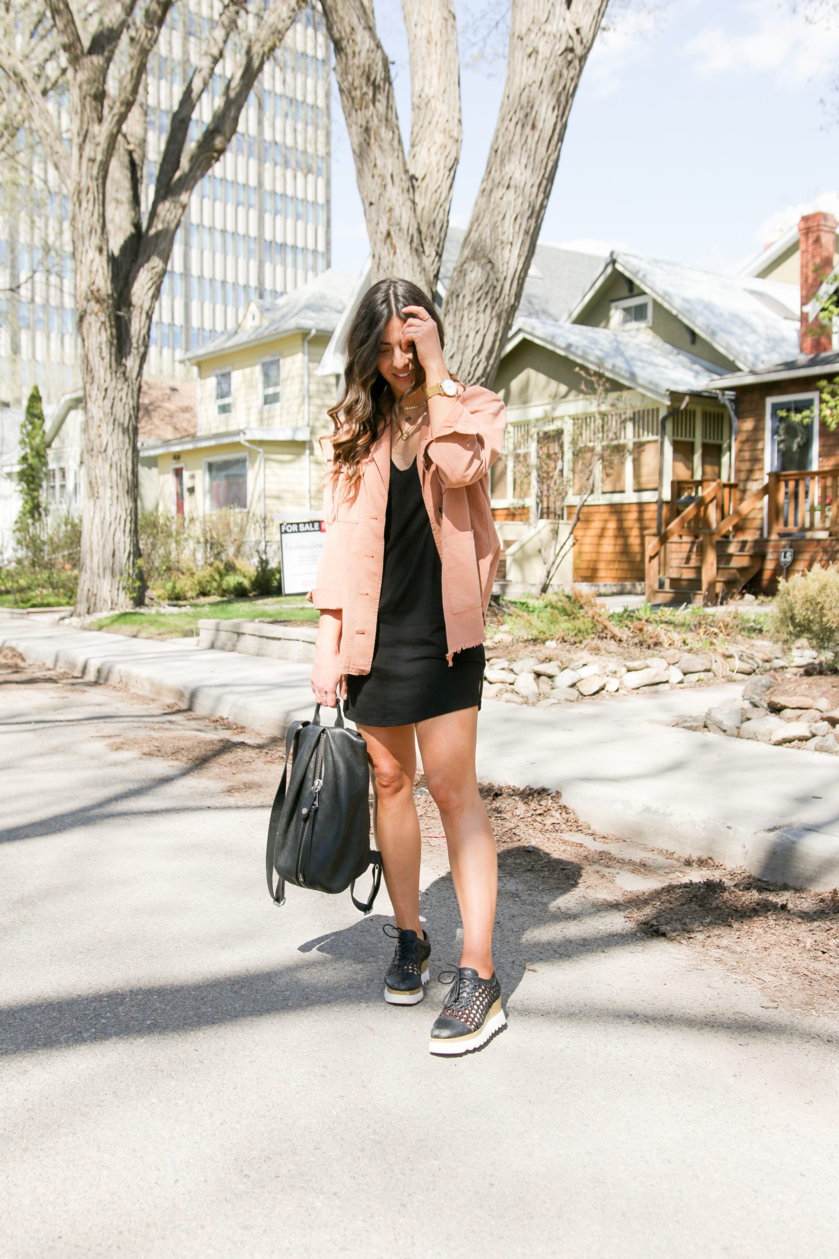 Spring Jacket and Black Dress