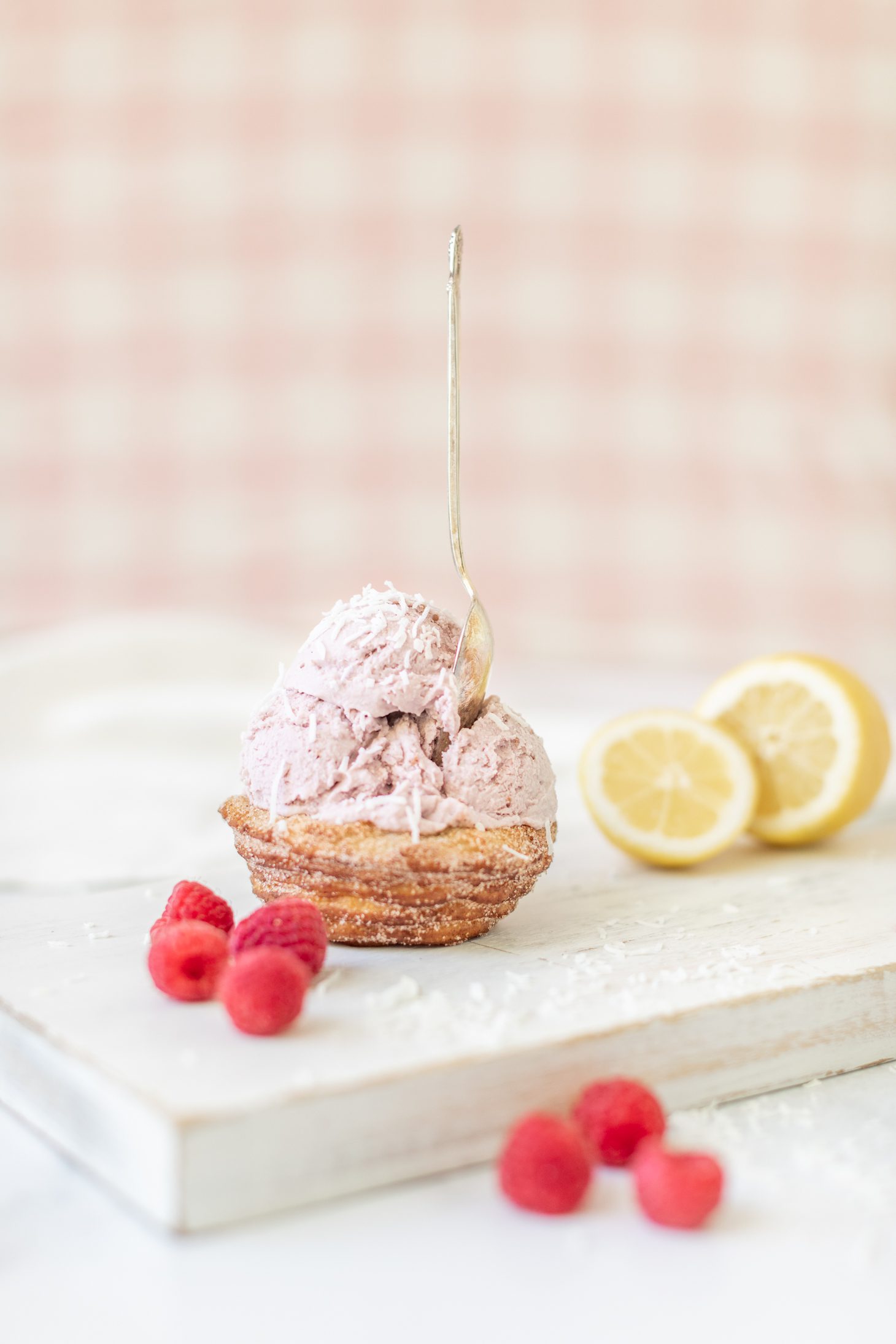 Lemon and Raspberry Nice Cream