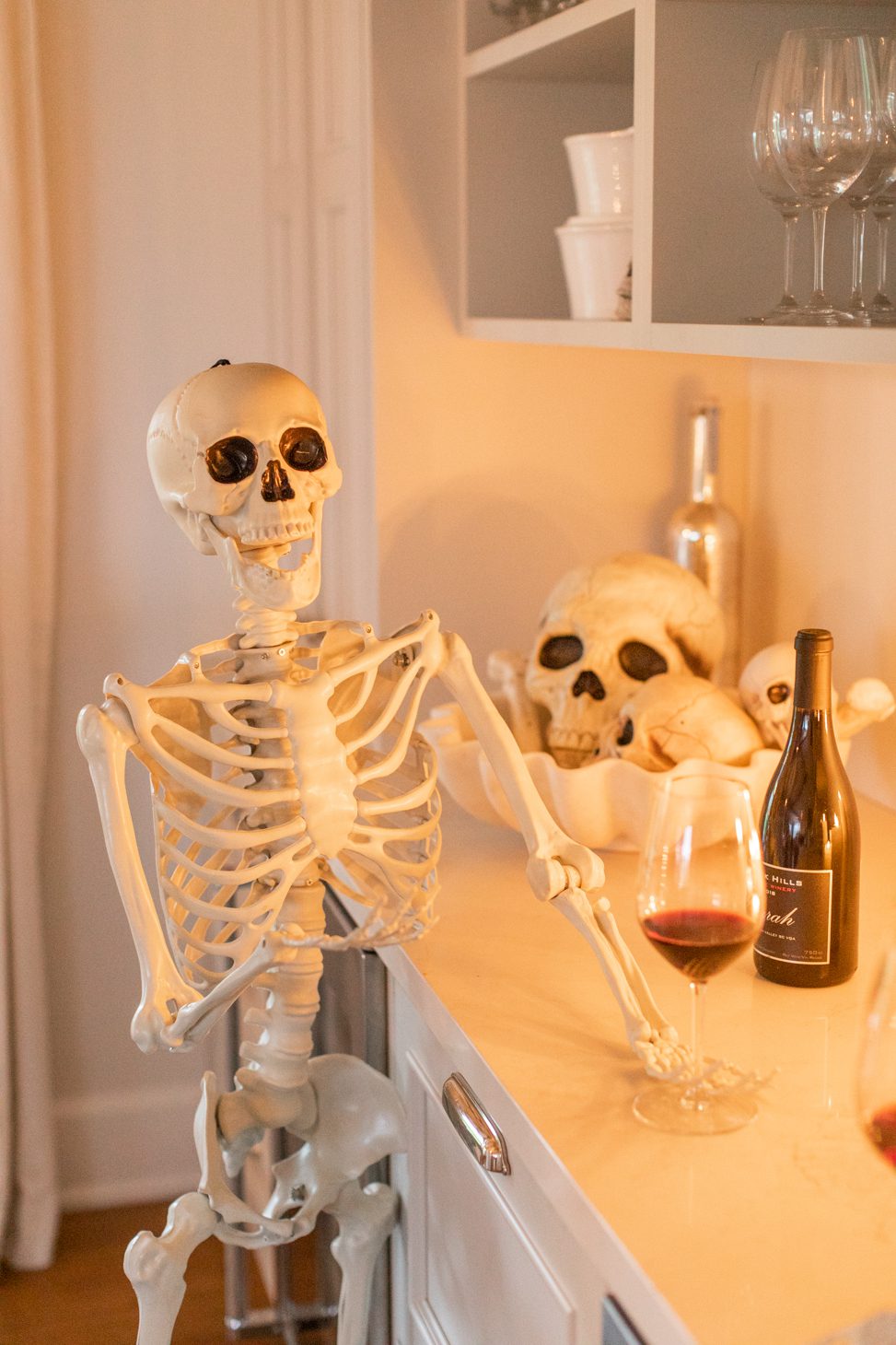 Fake skeleton halloween decor 