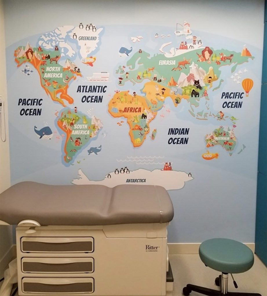 Medical examine room at the Child Advocacy center