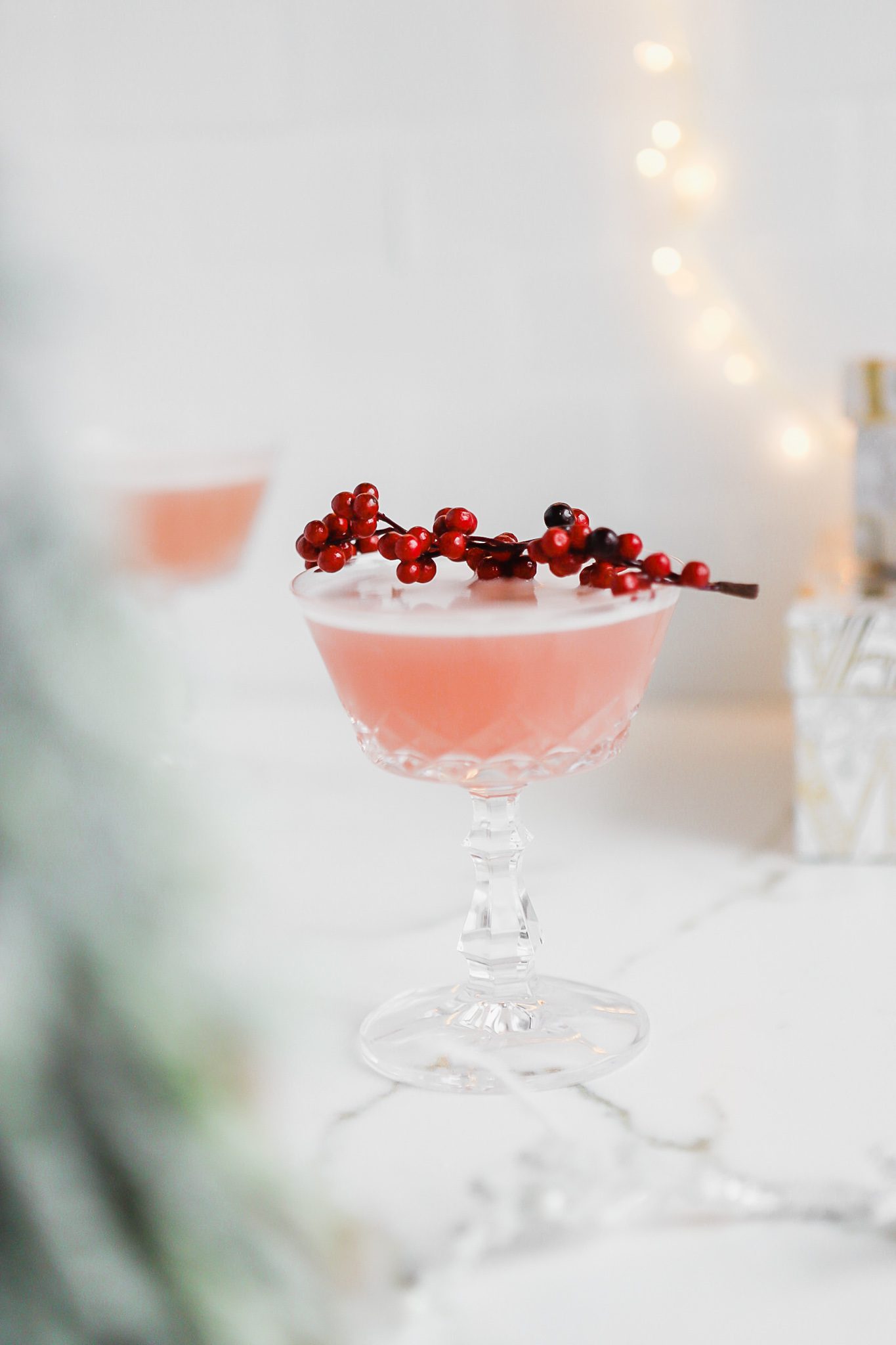 Holiday inspired Cranberry Gin Sour Cocktail