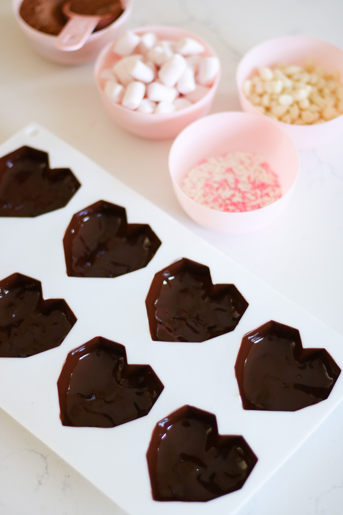 Vegan Heart Shaped Chocolate Bombs