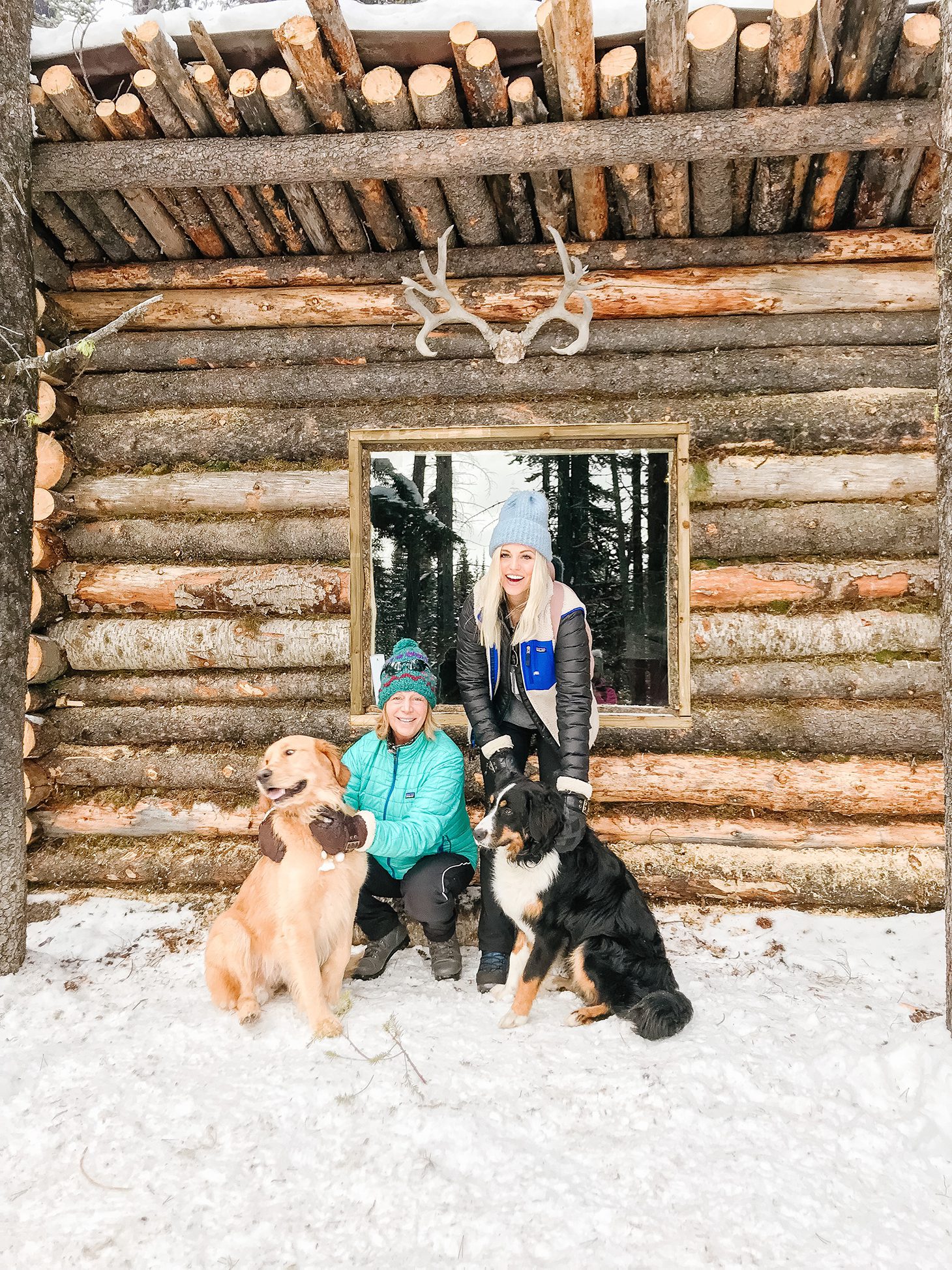 Shay Merritt with her mom and dogs