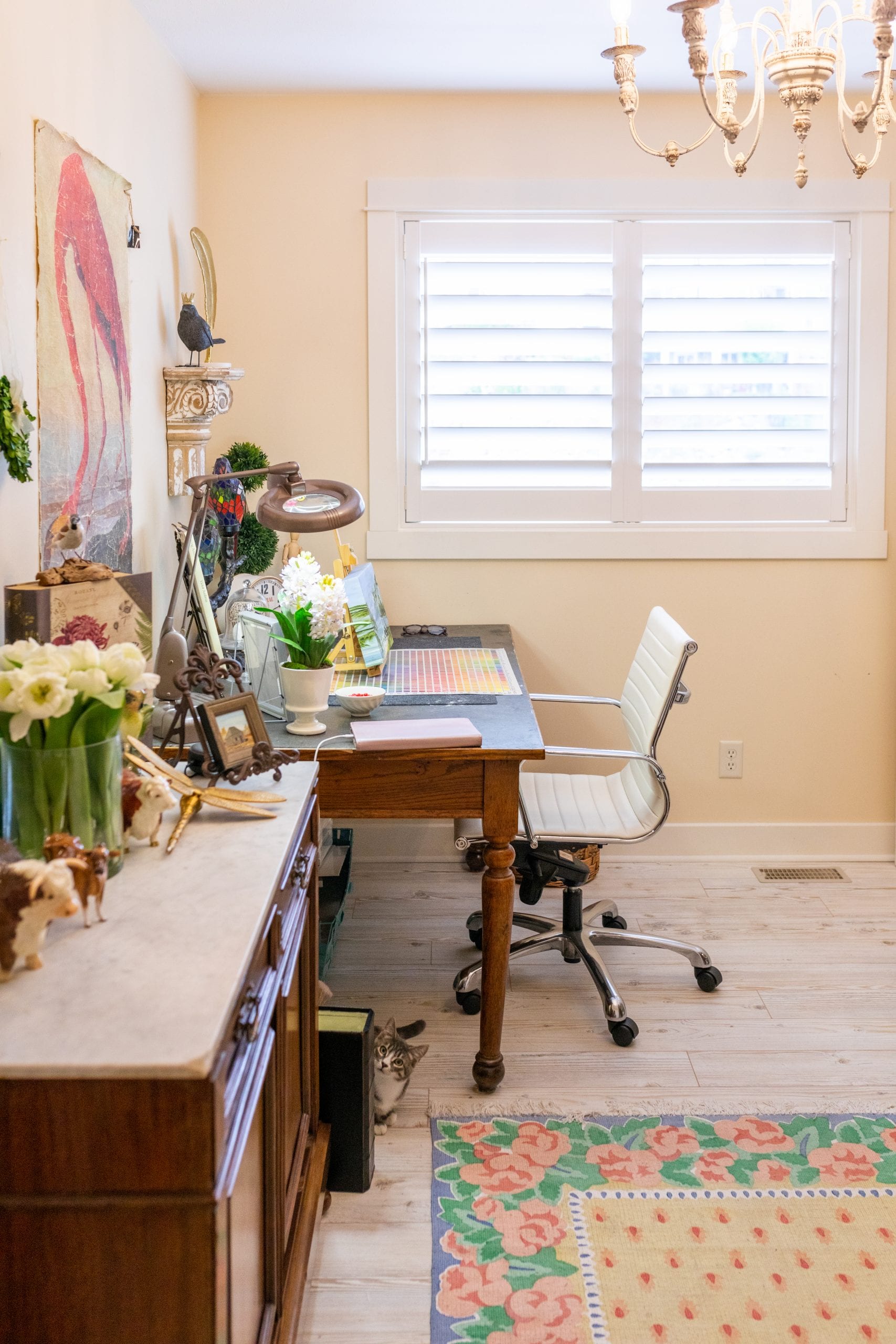 Peggy Harris' spare room that she converted into a painting studio.