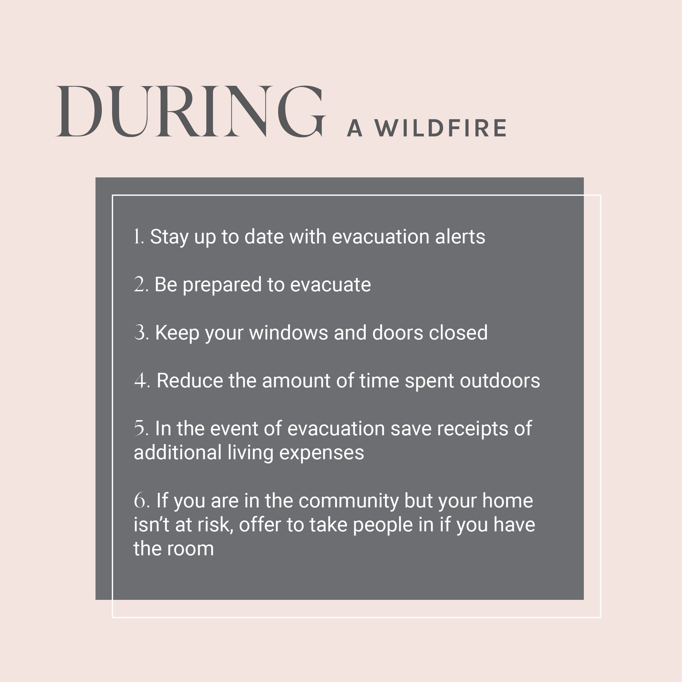 What to do during a wildfires