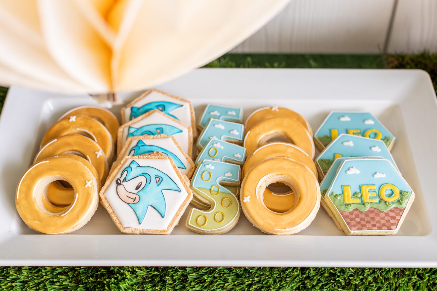 Sonic the Hedgehog themed sugar cookies