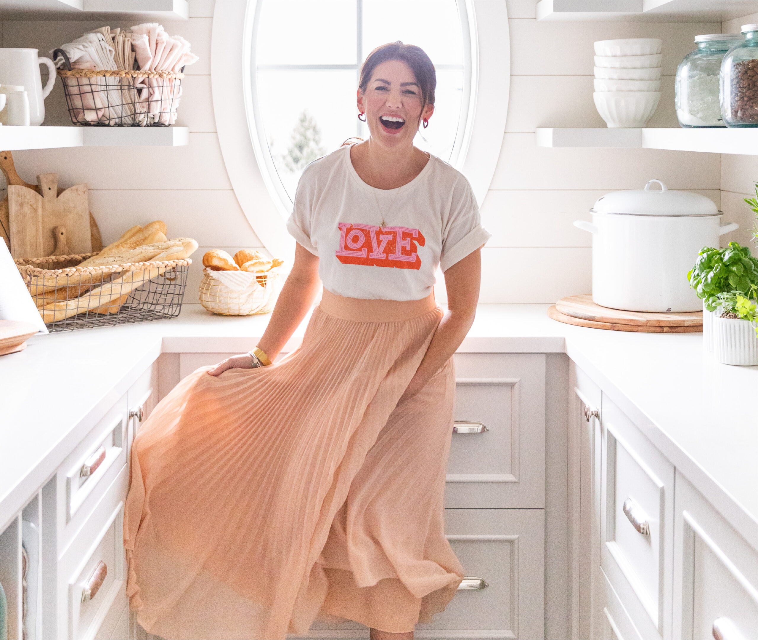 Jillian Harris in her home kitchen