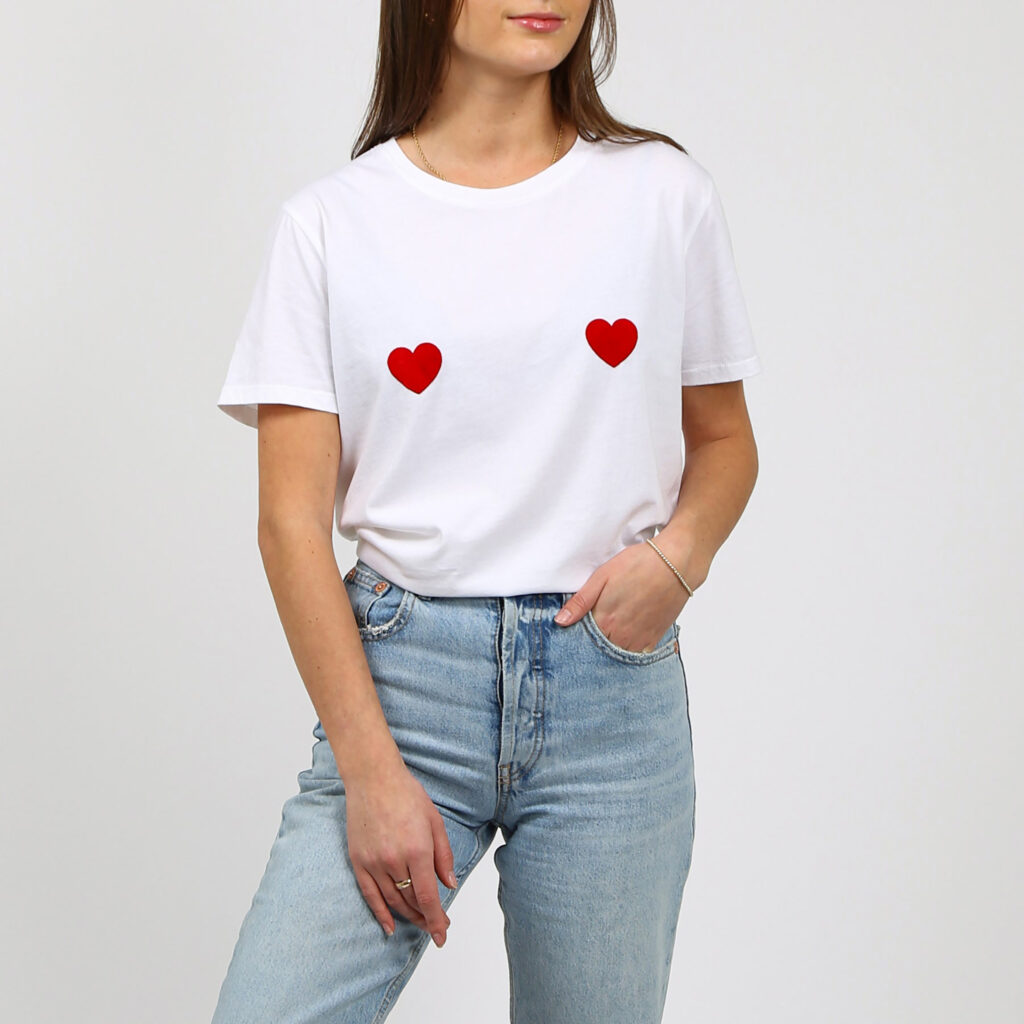 Brunette the Label double hearts shirt