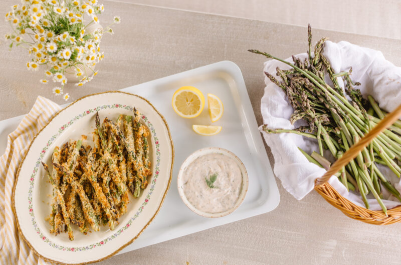 Asparagus Fries With Vegan Lemon Garlic Aioli! 