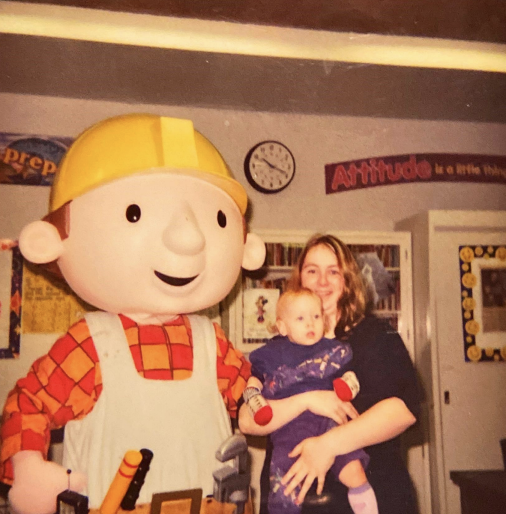 Cheyenne Horvath as a child with her casts