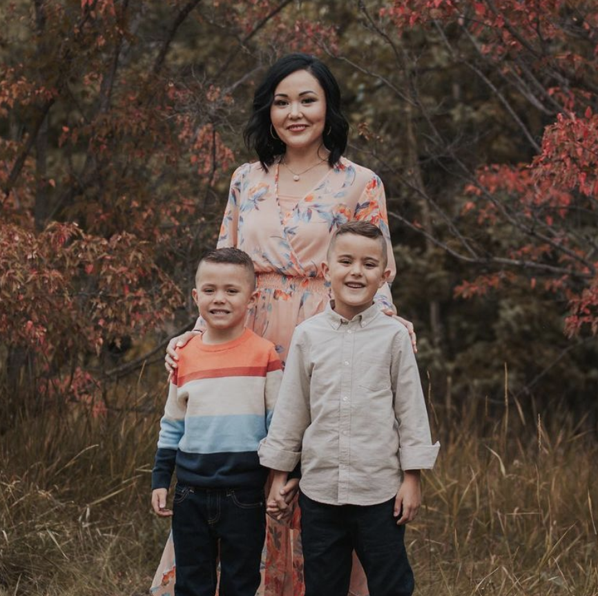 Awasis Boutique founder Christine Marie and her two children 