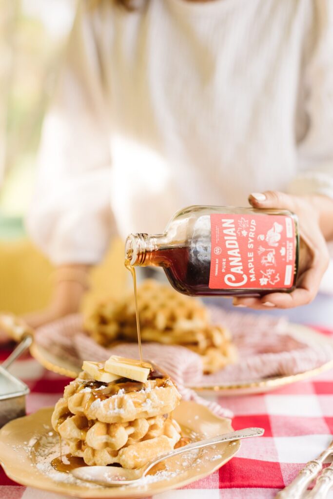 Jillian Harris with the Canada West Maple Maple Syrup from The Fall 2022 Jilly Box