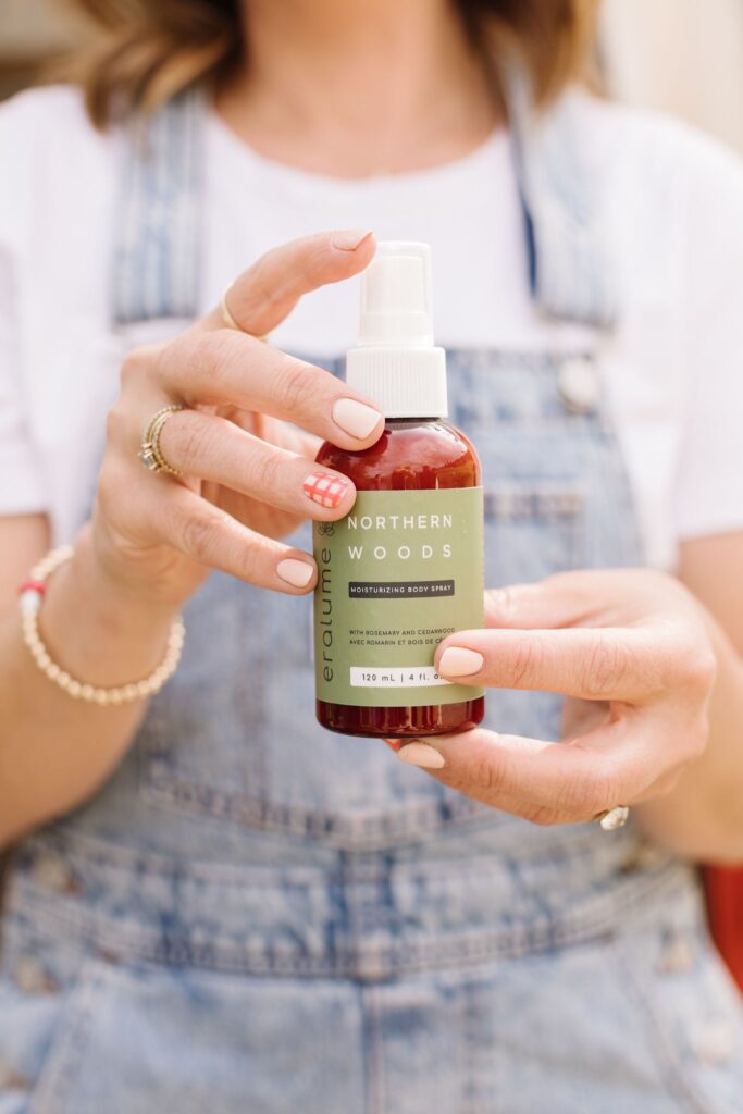 Jillian Harris with the Northern Woods Spray from Eralume from The Fall 2022 Jilly Box