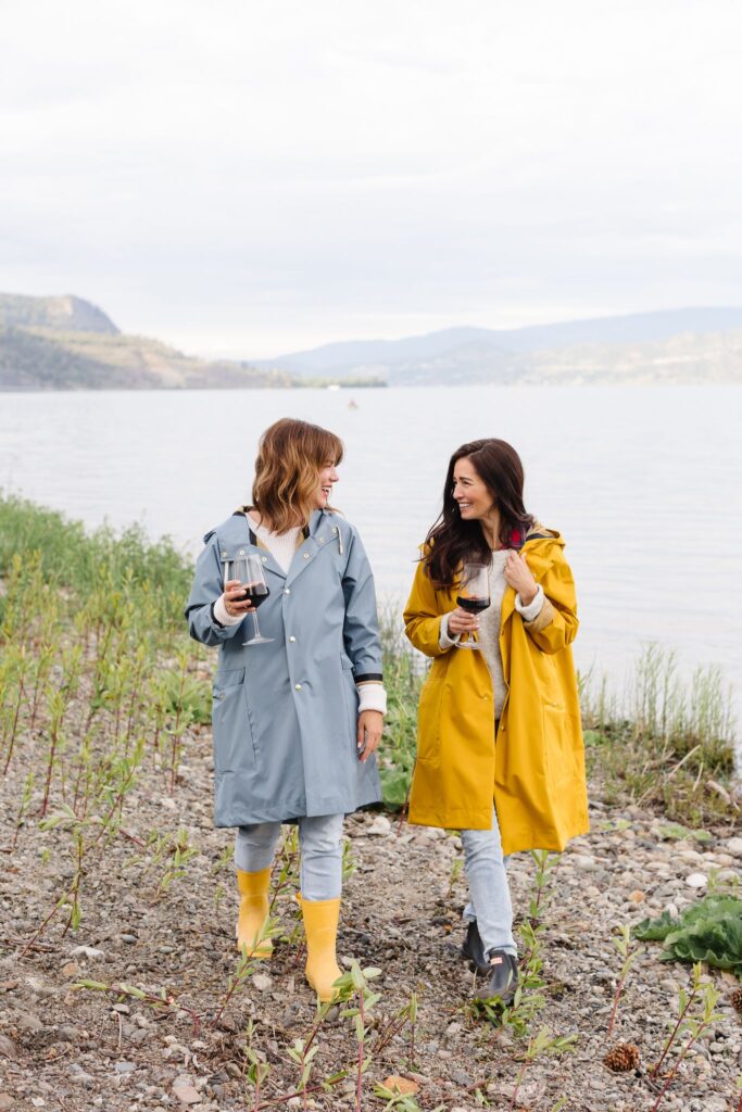 Jillian Harris and Tori Wesszer wearing The Jilly Coat from fairechild offered as a The Fall 2022 Jilly Box Add-On