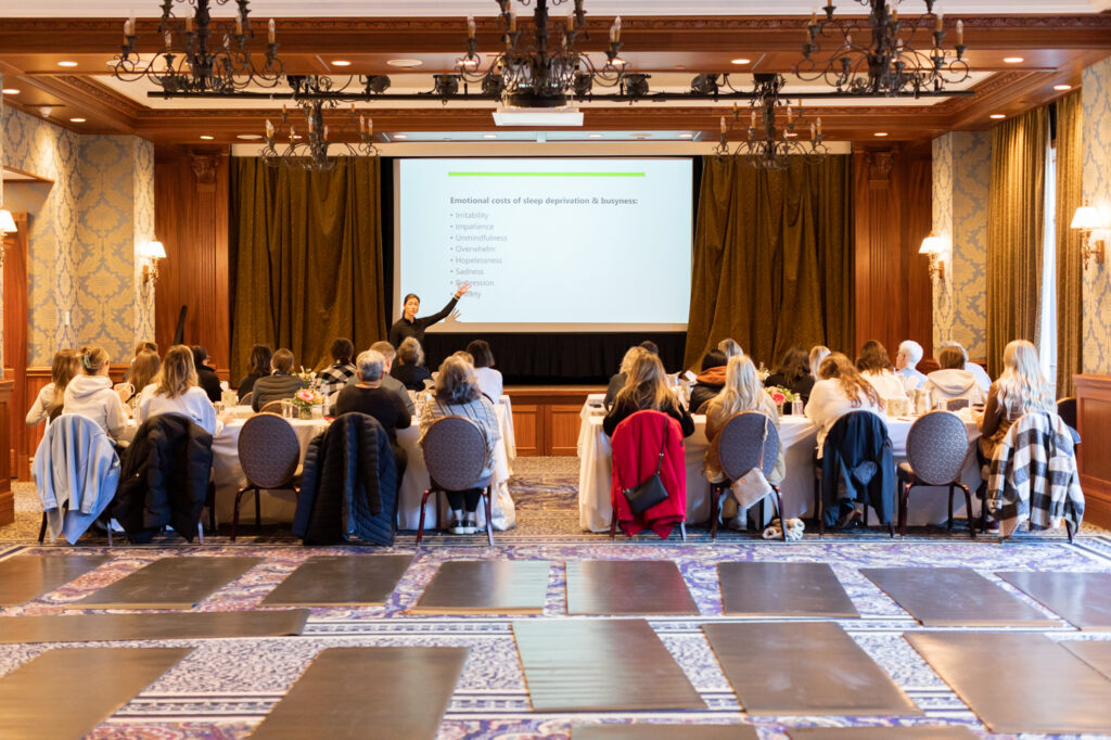 Jillian Harris attending The Oak Bay Beach Hotel Wellness Retreat led by Catherine Roscoe Barr