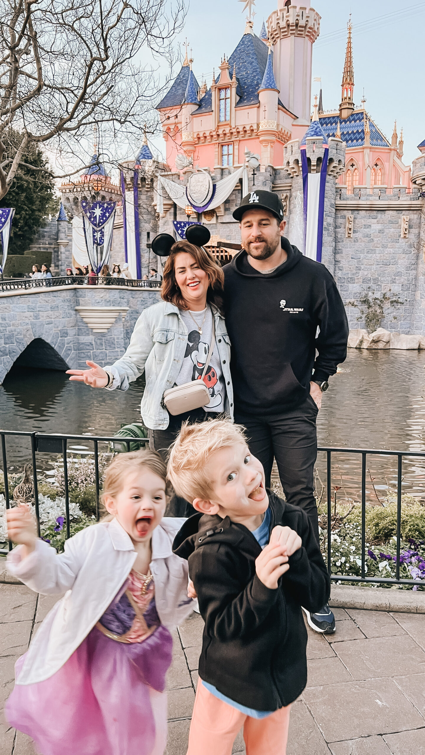 Jillian Harris, Justin Pasutto and Annie and Leo at Disneyland 2023