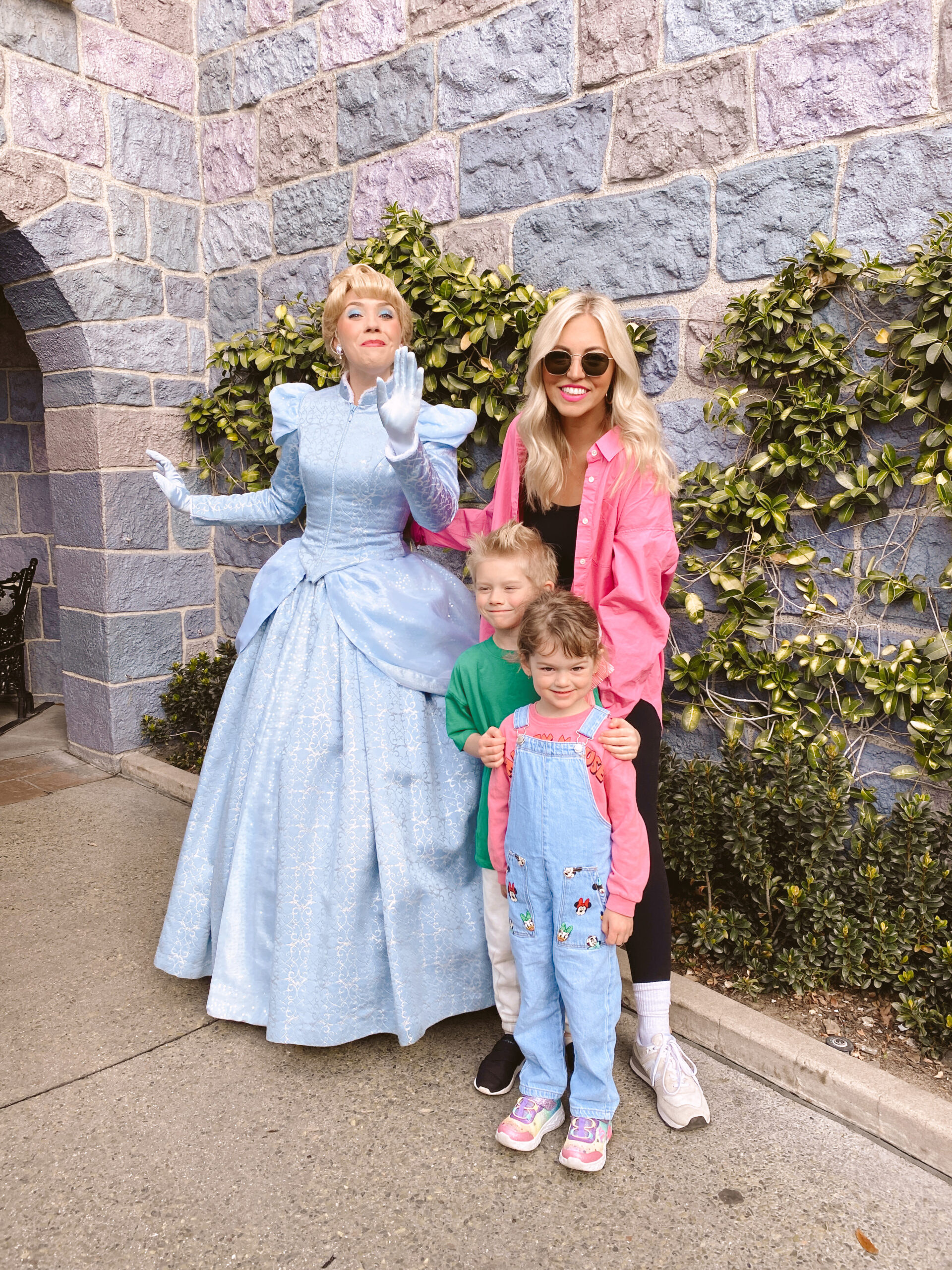 Shay Merritt and Leo and Annie at Disneyland meeting Cinderella