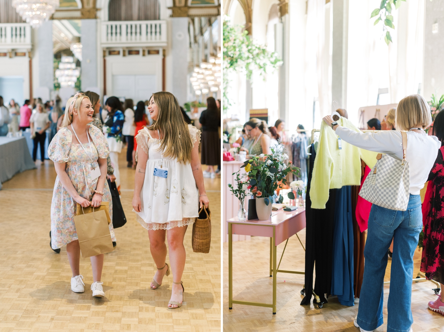 Academy in the City attendees shopping the pop-up market.