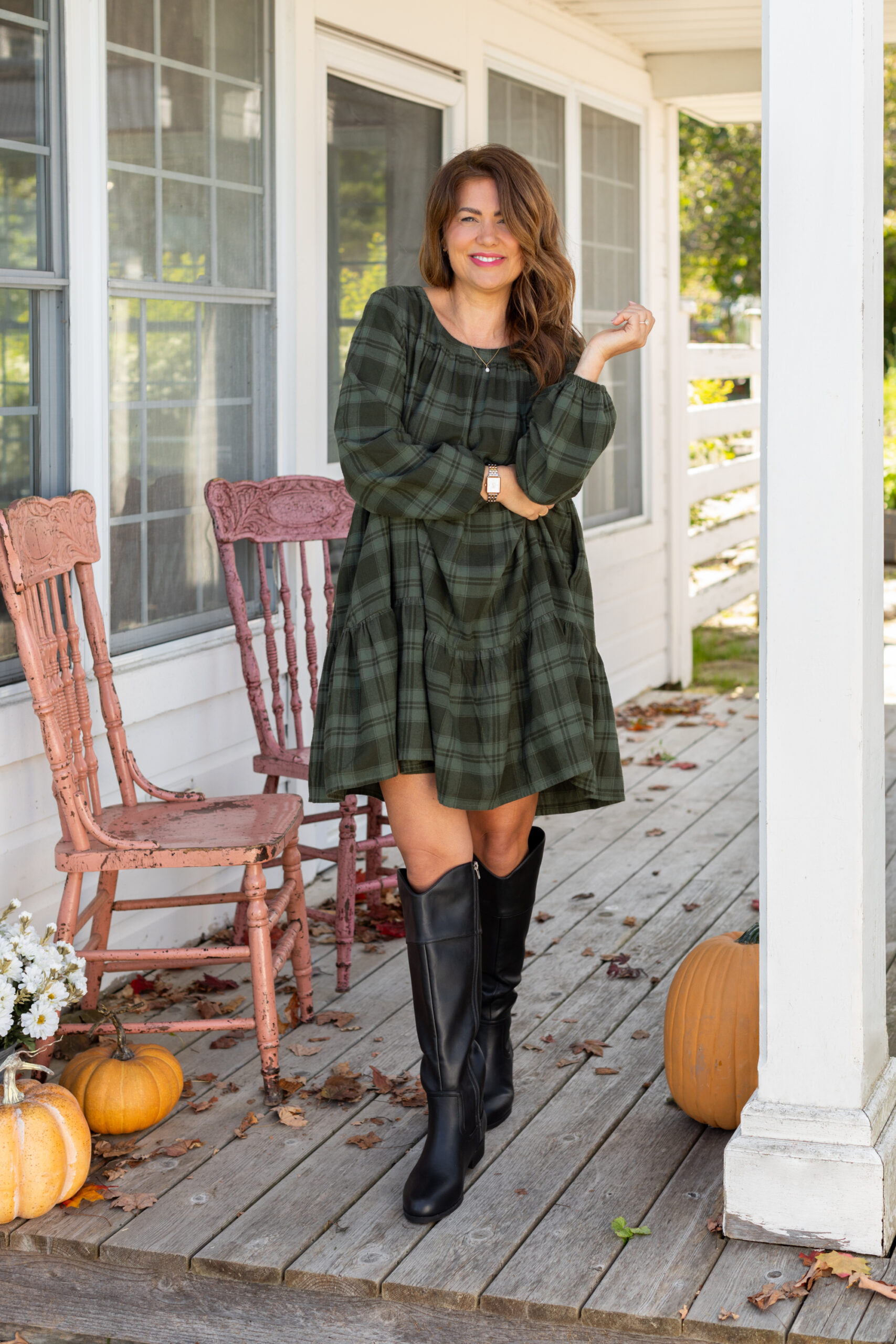 The Mossy Meadow Flannel Dress from the Jillian Harris x Joe Fresh x Life At Home™ Fall Collection