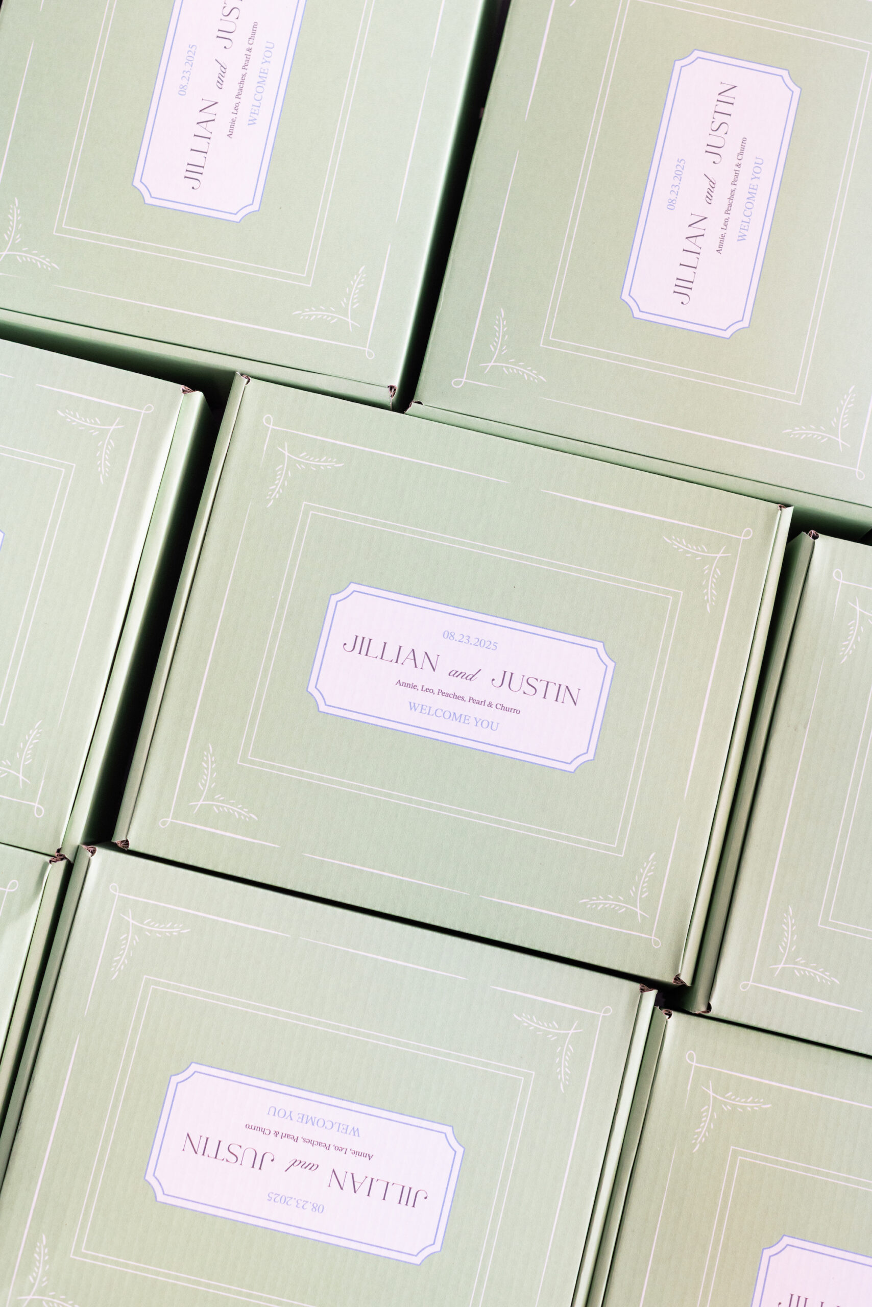 Jillian Harris and Justin Pasutto welcome wedding boxes from Box Master