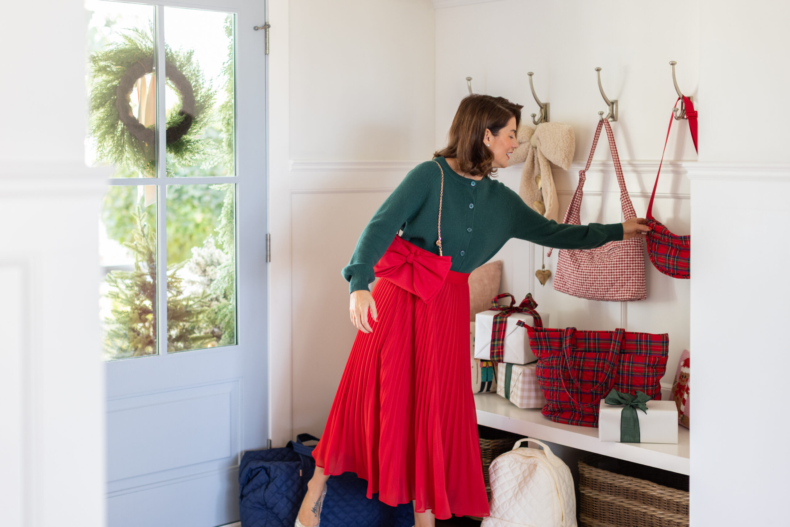 JH x Ela Red Bow Clutch