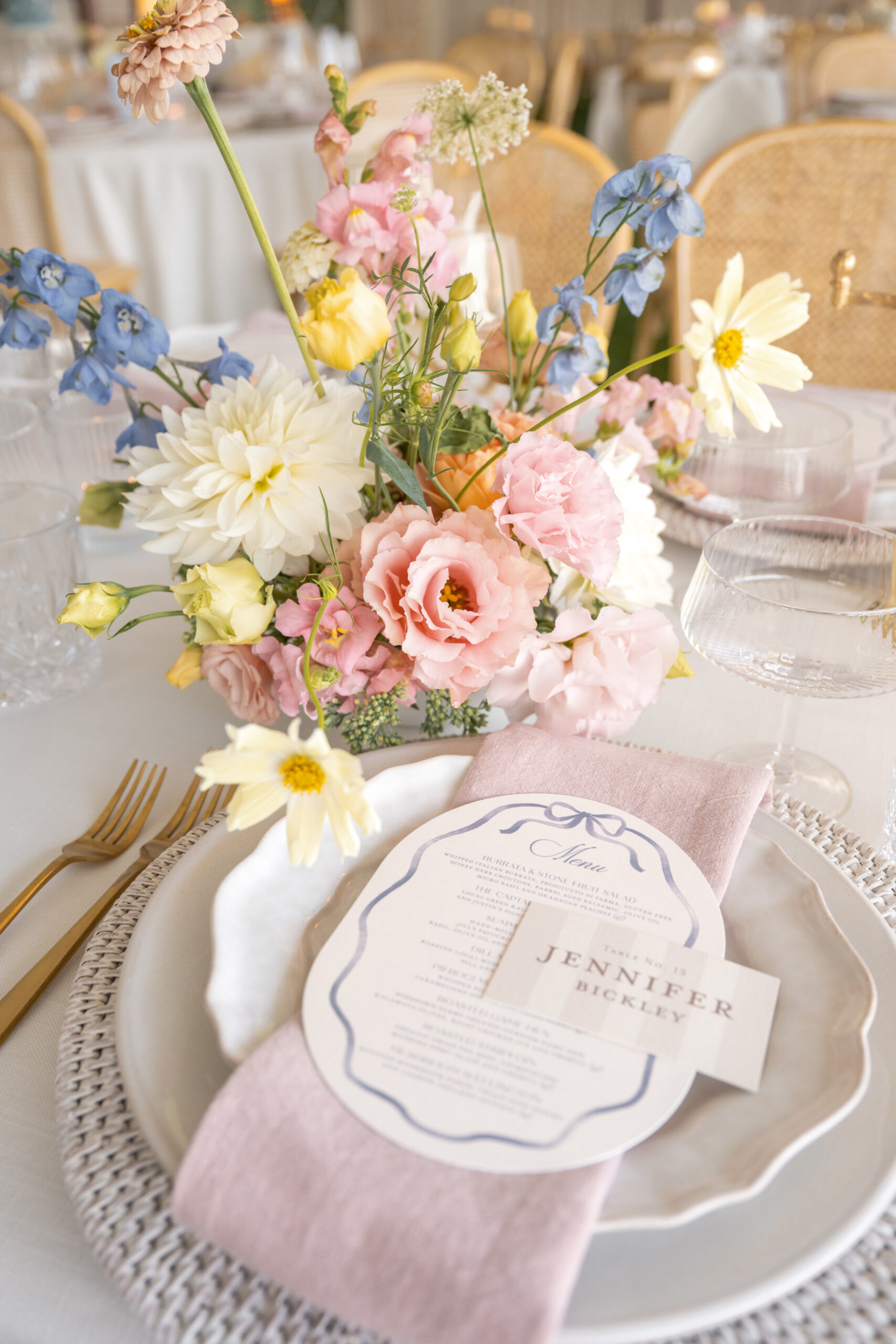 Jillian Harris and Justin Pasutto wedding reception flowers