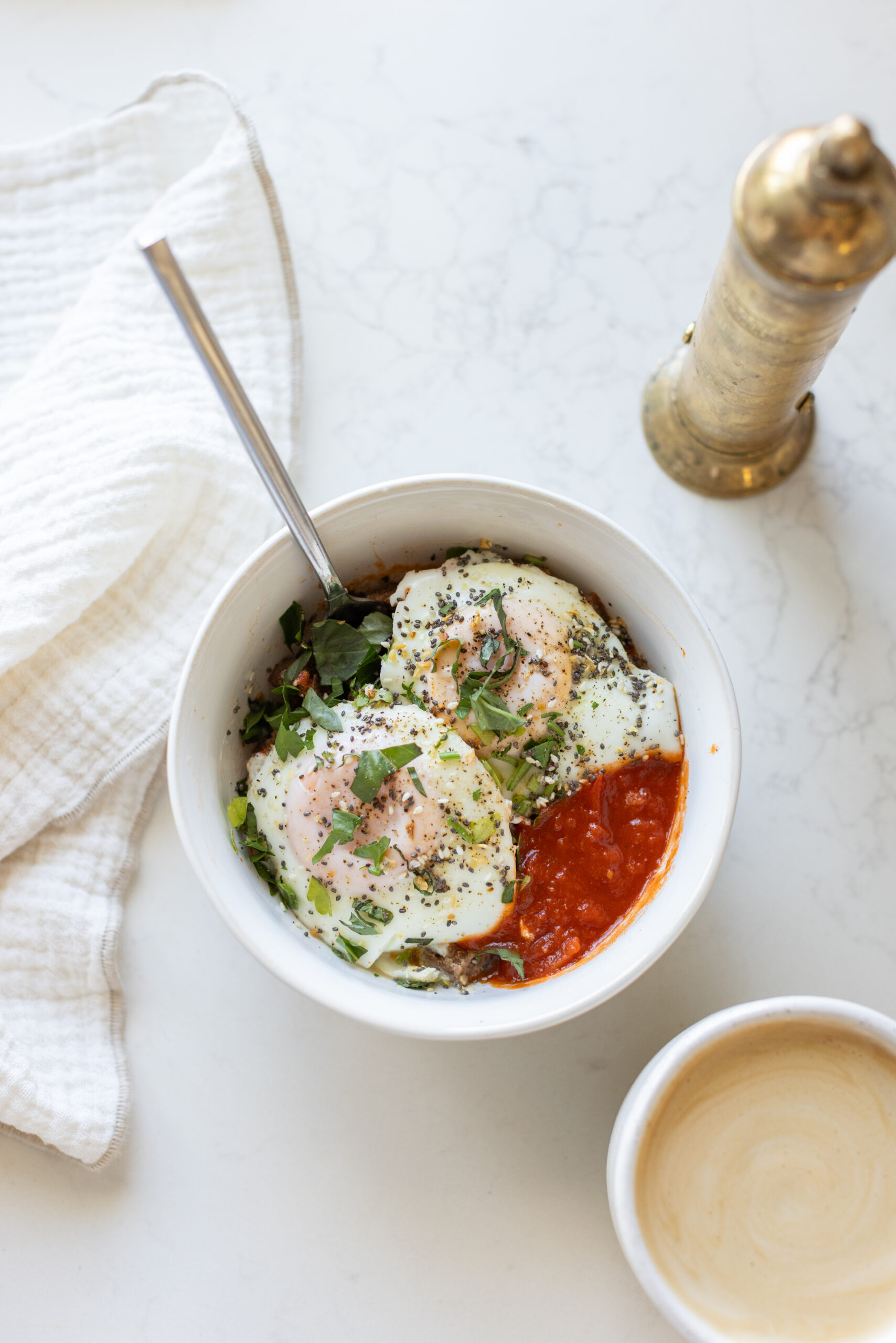 Jillian's cottage cheese tomato sauce breakfast