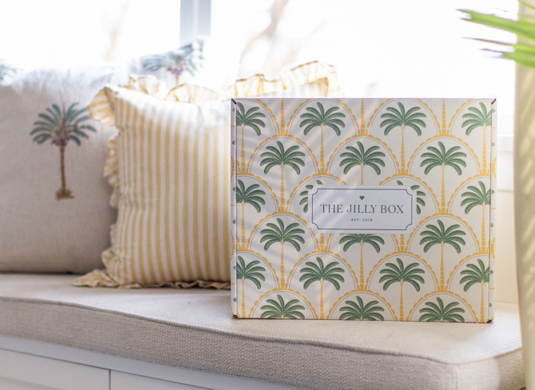 ly Box sits on a bench at Jill's farmhouse.